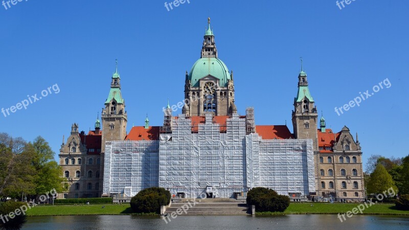 Site Scaffold New Town Hall Hannover Construction Work Architecture