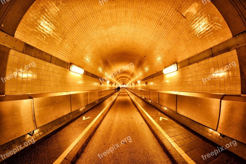 Elbe Tunnel Hamburg Tunnel Lighting Old Elbe Tunnel