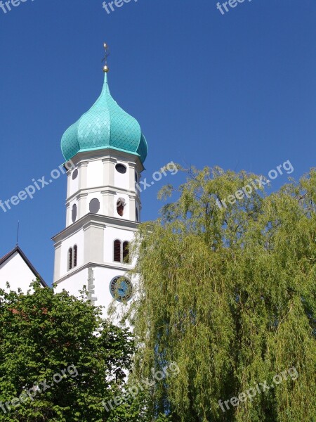 Church Bavaria Sky Catholic Steeple