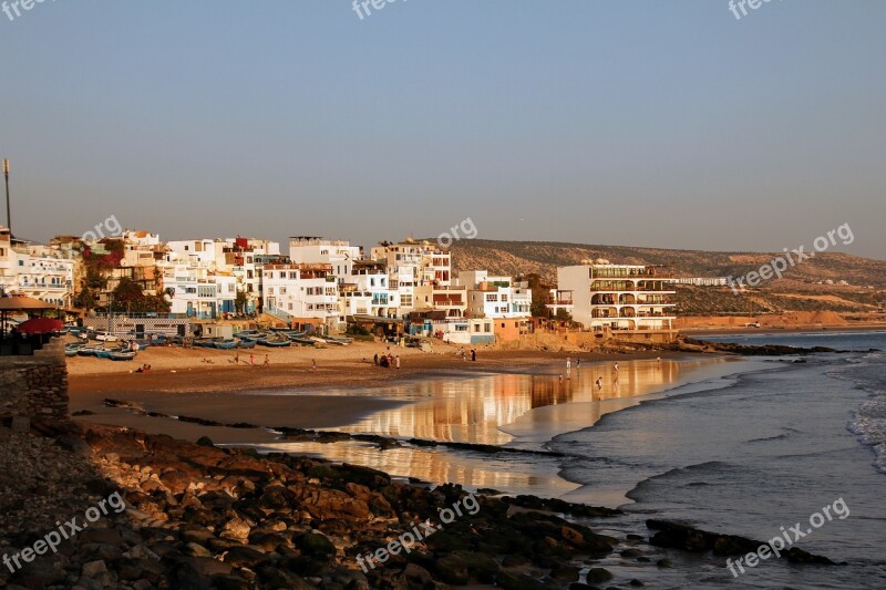 Morocco Taghazout Beach Sea Wave