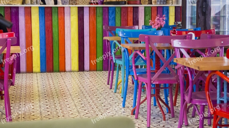 Colors Table Chair Cafe Venue