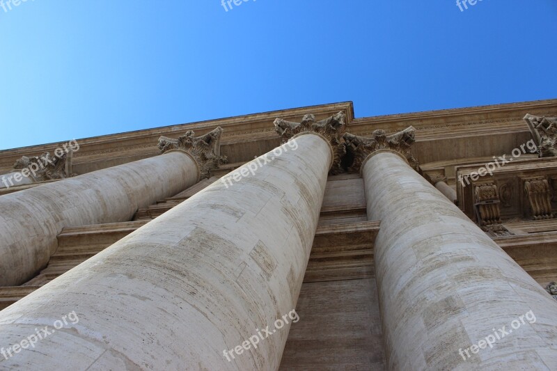 Rome Saint Pierre Pillars Free Photos