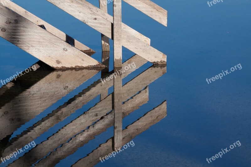 Web Wood Boardwalk Jetty Water