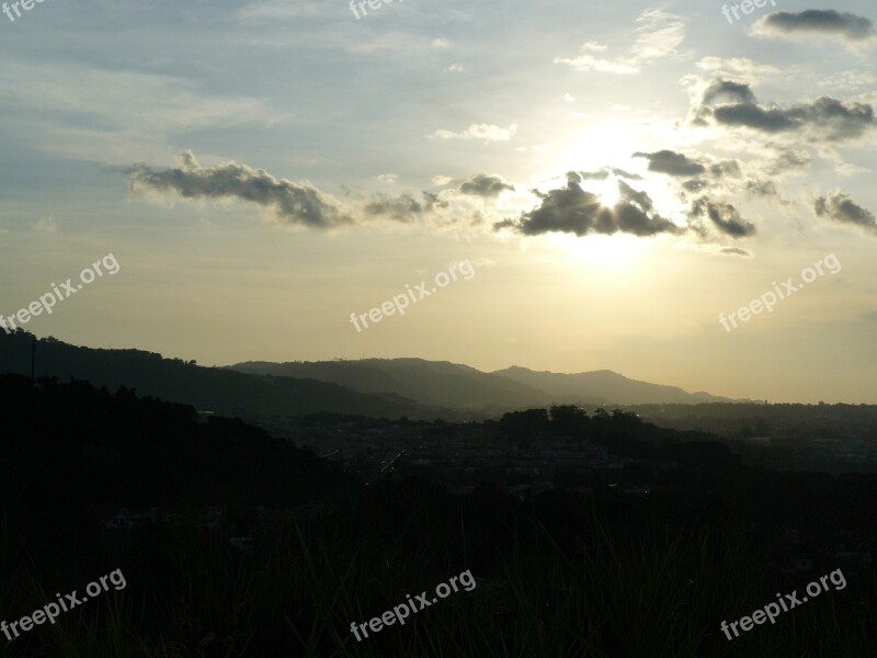 Sunset El Salvador Mountains Tropics Free Photos