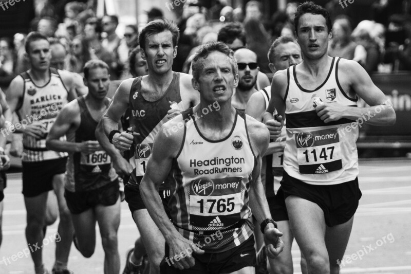 London Marathon Determination Focus Runners Free Photos