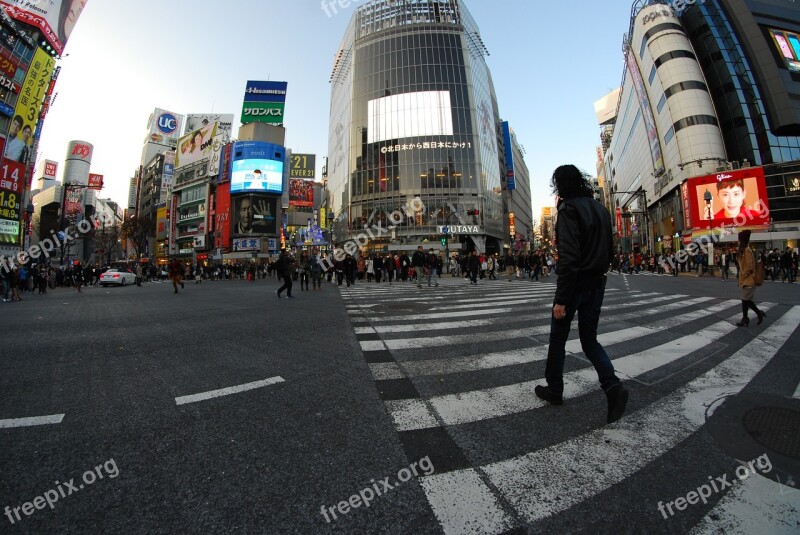 Japan Fisheye Tokyo Street Shibuya