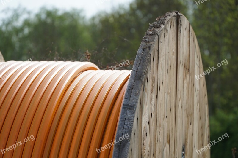 Cable Cable Reel Orange Rolled Up Role