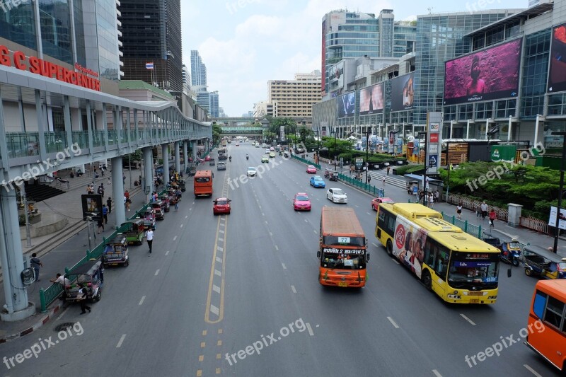 Bangkok Bangkok Traffic Central World Bangkok Life Day At Bangkok