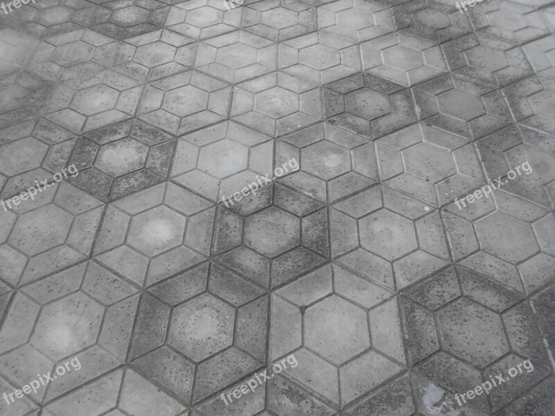 Floor Gray Cement Polyhedron Mason