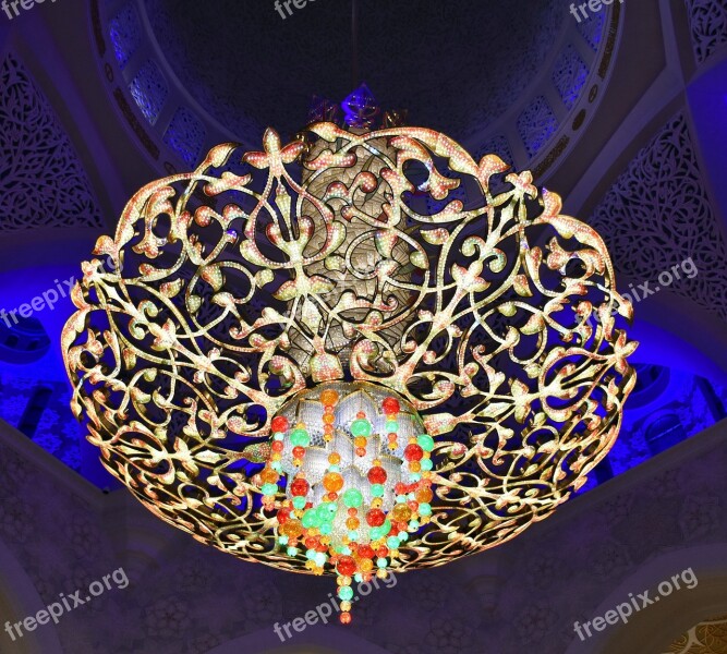 Abhu Dhabi Sheikh Zayed Mosque Chandelier Light Unique