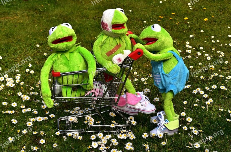 Kermit Frog Plush Toys Shopping Cart Toys