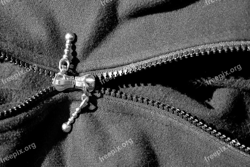 Zip Clothing Close Up Metal Clothes