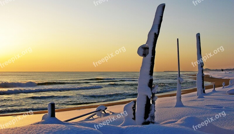 Gangneung Beach Nature Winter Sand