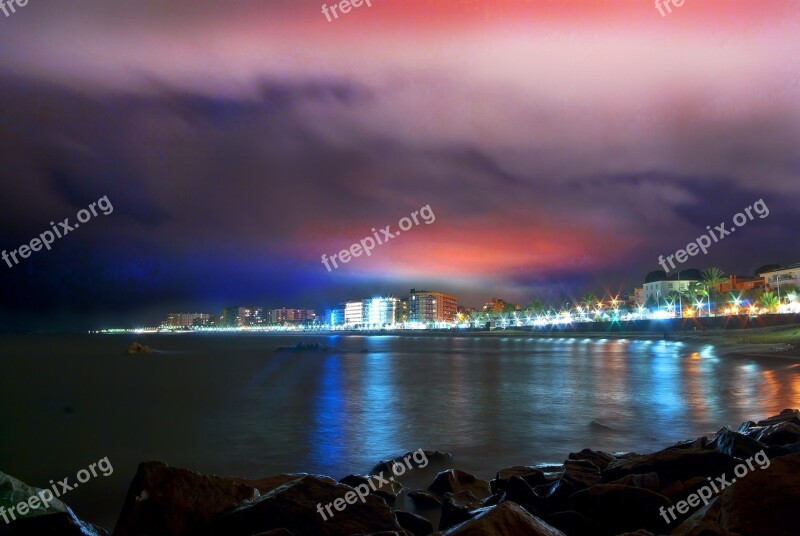 Night City Quay Night Lights Sea Night