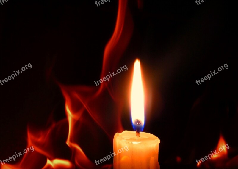 Candle Burns Flame Fire Wick