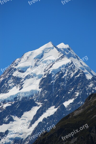 Mountain Top Mount Cook New Zealand Southern Alps Alpine