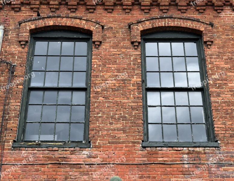 Vintage Windows Old Brick Wall