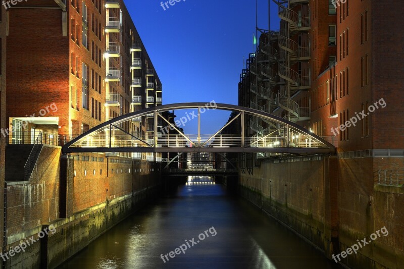 Hamburg Speicherstadt Bridge Brick Old Speicherstadt