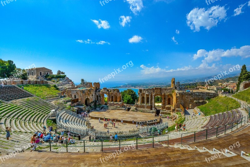 Theatre Theater Greek Italy Taormina