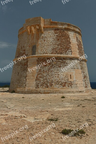 Tower Surveillance Tower Guards Formentera Landscape