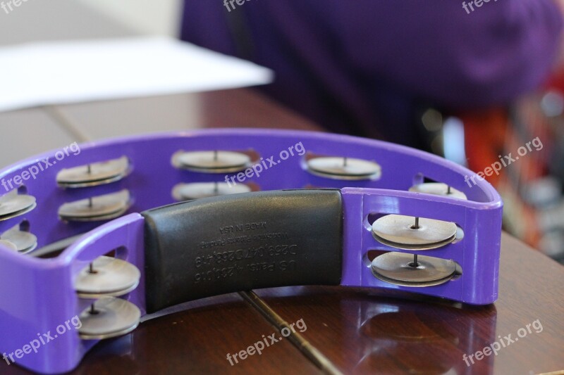 Tambourine Purple Percussion Music Instrument