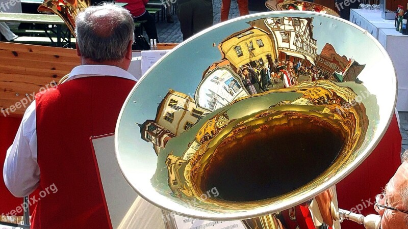 Tuba Mirroring Folk Festival Musical Instrument Brass Instrument