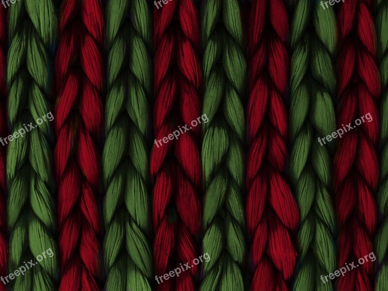 Background Weave Plait Red Green