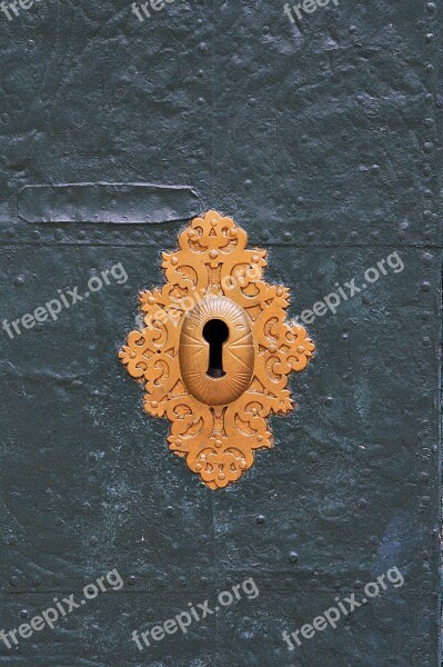 Lock Copper Old Door Gate