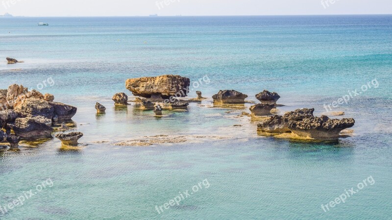 Rock Formation Sea Horizon Nature