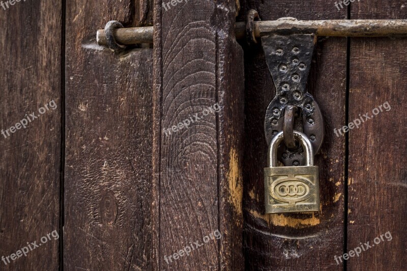 Door Padlock Lock Wall Wood