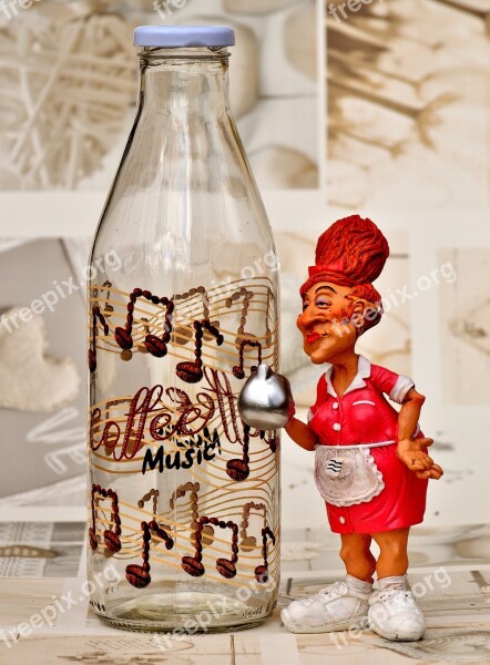 Coffee Operation Waitress Bottle Milk Bottle