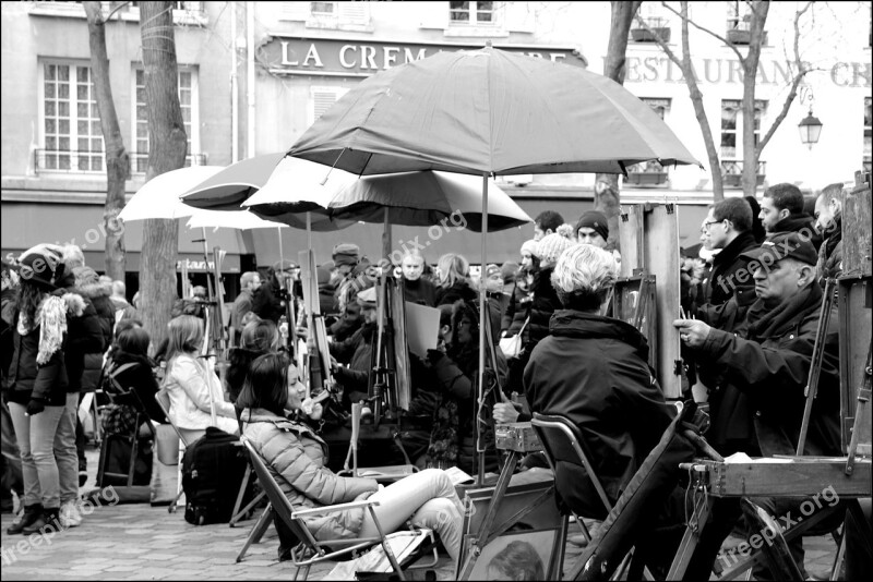 Place Du Tertre Paris Montmartre Portrait Painter