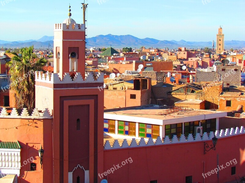 Marrakech Minaret Mosque Religious Monuments Morocco