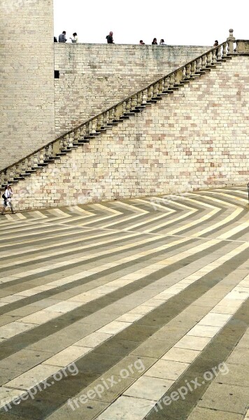 Assisi San Francesco Basilica Square Pavement