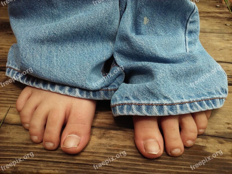 Feet Foot Toes Jeans Toe