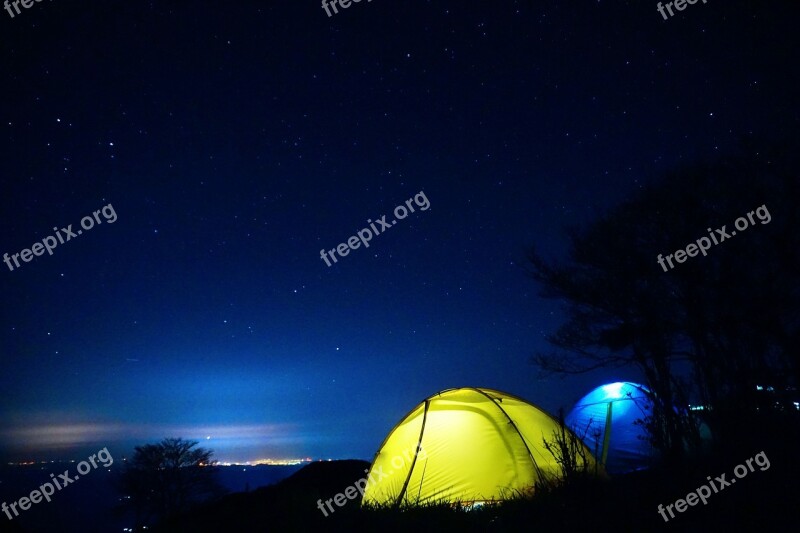 Starry Sky Tent Night Interstellar Free Photos