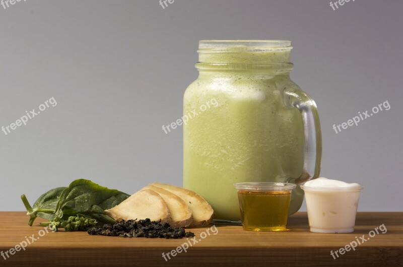 Smoothie Blue Oolong Basil Ginger Agave Nectar