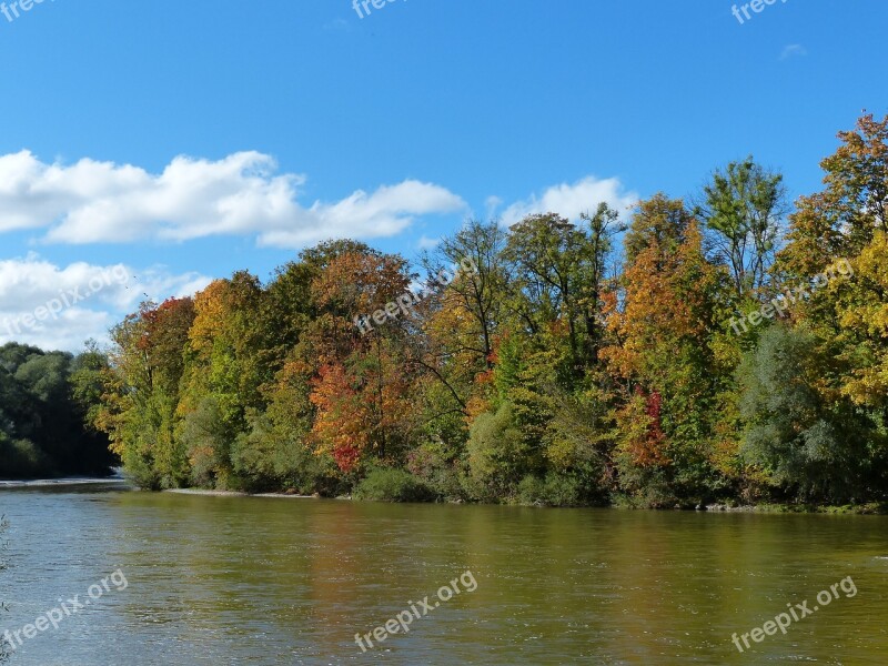 Autumn Isar Forest River Munich