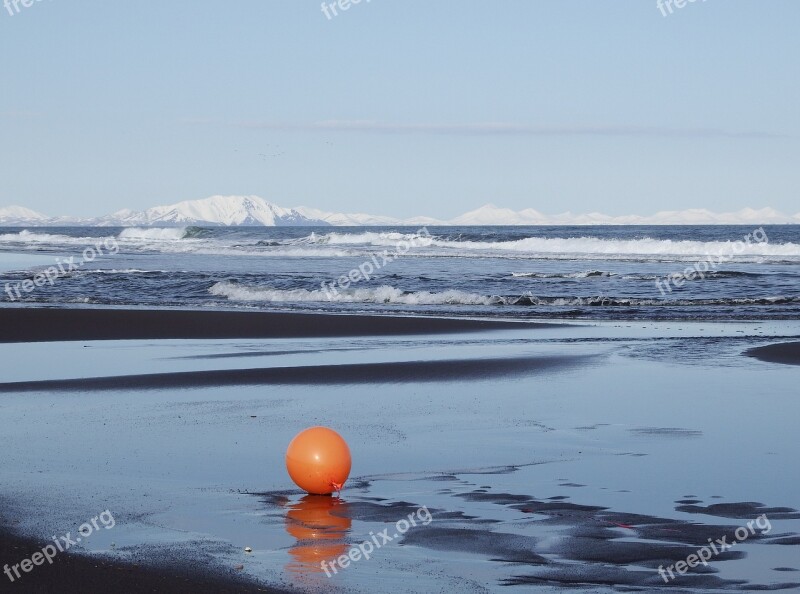 Ocean Beach Wave A Balloon Orange