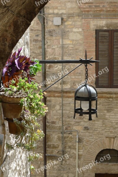 Assisi Medieval Lantern Italy Architecture Medieval