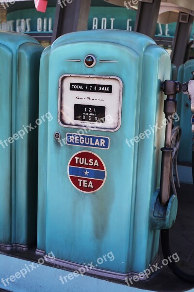 Vintage Gas Pump Fuel Station Retro