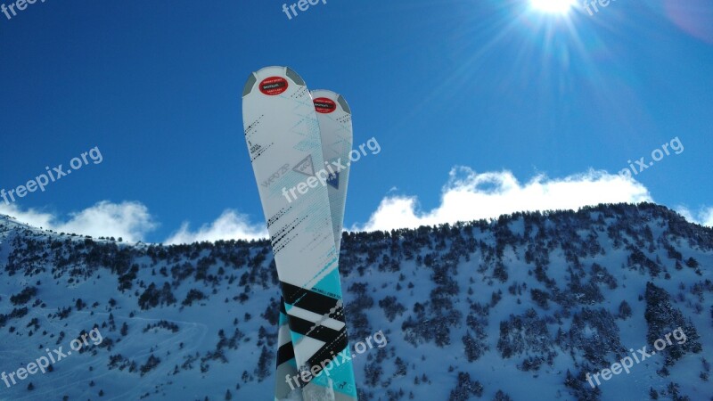 Ski Mountain Winter Pyrenees Sun