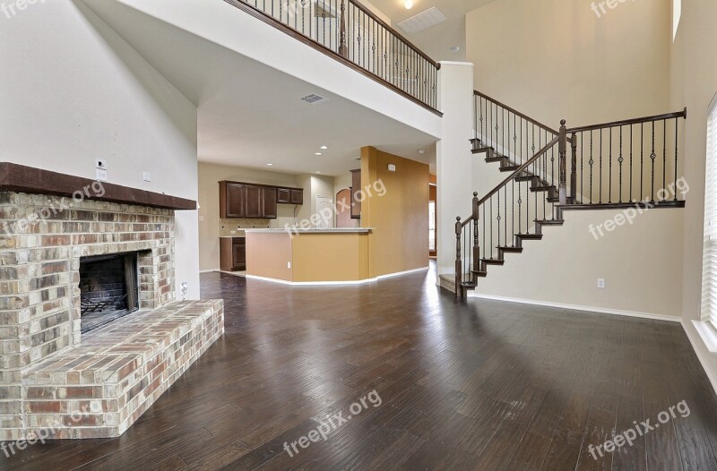 Levels Fireplace Interior Stairs Free Photos