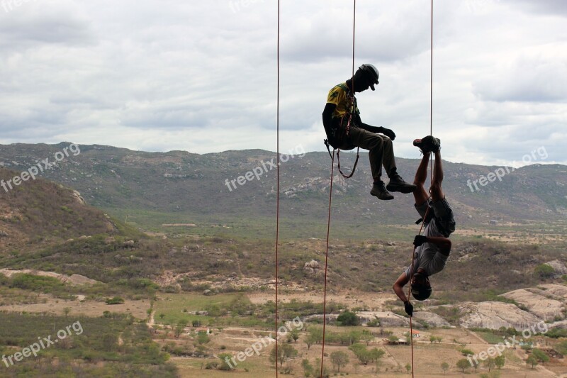 Climb Abseil Rock Climber Rope