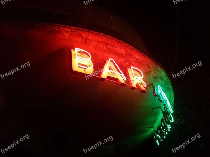 Bar Night Cocktail Neon Free Photos