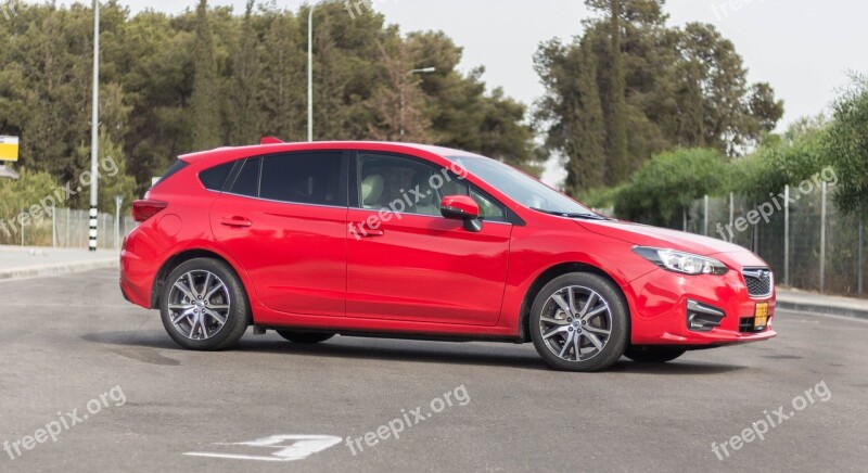 Subaru Impreza Sport Car Red