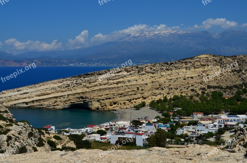 Crete Matala Greek Island Rock Caves