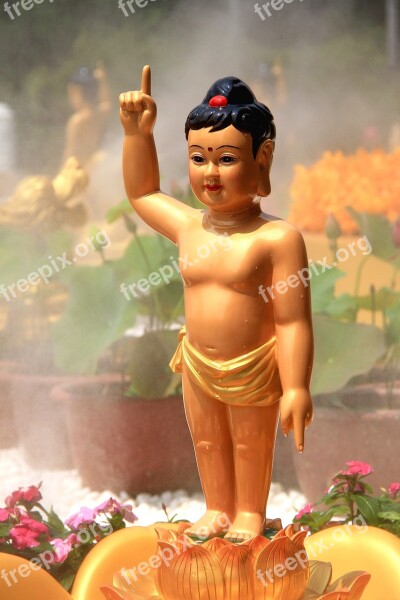 Siddhartha Prince Bath Buddha Buddhism Buddha's Birthday Festival Water Spray