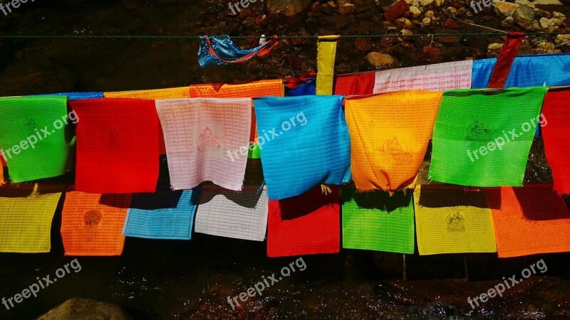 Bunting Buddhism Travel The Scenery Free Photos