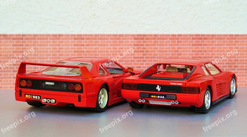 Model Car Auto Ferrari Red Sports Car